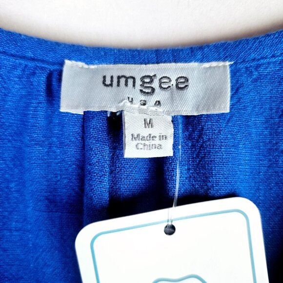 Umgee Red, White & Boujee Dress, Sleeveless, V-Neck, Sz M - Picture 11 of 12